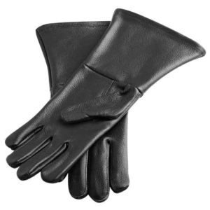 Black Leather Historical Gloves