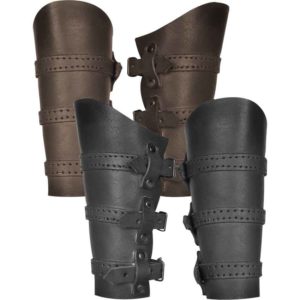 Viking Leather Bracers - Black