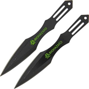 2 Piece Biohazard Dark Strike Throwing Knives