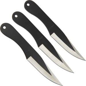 3 Piece Biohazard Black Drop Point Throwing Knives