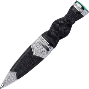 Green Gem Cross-Hatch Sgian Dubh