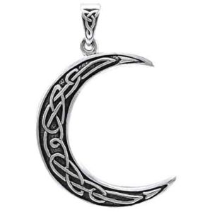 Silver Celtic Moon Pendant