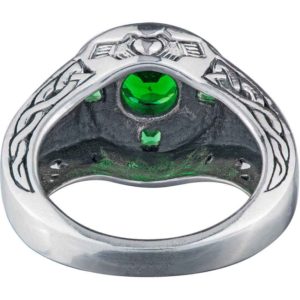 Celtic Ring with Gemstone and Claddagh