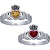 Celtic Claddagh Birthstone Ring