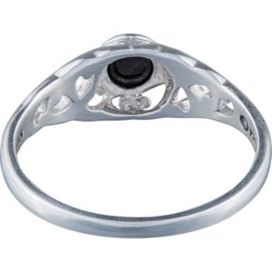 White Bronze Celtic Vine Gem Ring