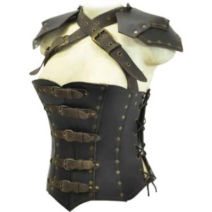 Light Amber Shieldmaiden Leather Armor for Medieval LARP – Les