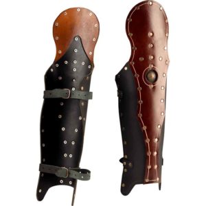 Praetorian Leather Knee Greaves