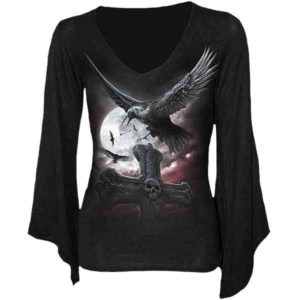 Night Watcher Womens Bell Sleeved Shirt