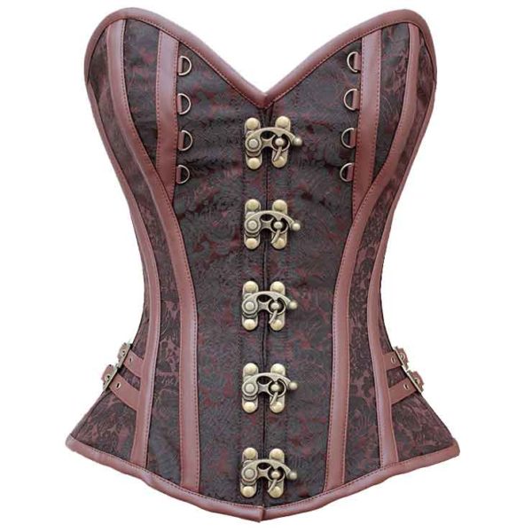 Brown Brocade Sweetheart Overbust Corset