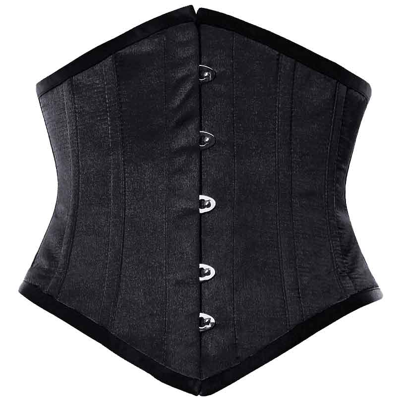 Fashion Underbust Waist Corset Gothic Top Black Satin Corsets For Women  -Brown