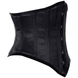 Black Satin Waist Reducing Underbust Corset