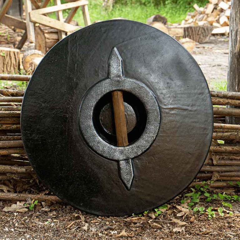 Drang Round LARP Shield - Green/Wood