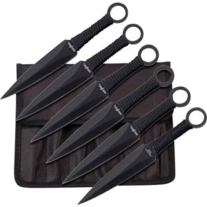 Set of 6 Black Leaf Kunai