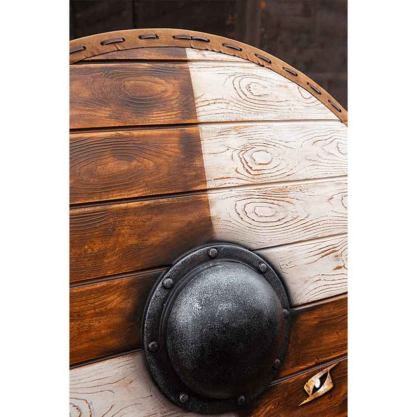 Viking Round Shield, Fully Functional Battle Shield Replica with Ancient  look, D. 80 cm.