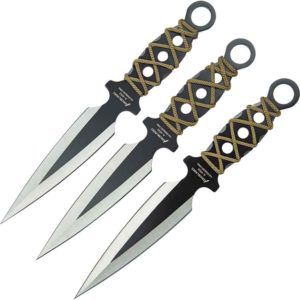 Set of 3 Cross-Wrapped Throwing Knives