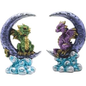 Moon Dragon Statue Set