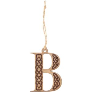 Celtic Knot Letter Wooden Christmas Ornament