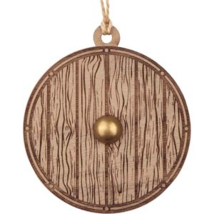 Viking Shield Wooden Christmas Ornament