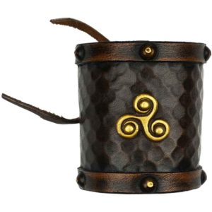 Celtic Triskele Leather Cuff