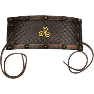 Celtic Triskele Leather Cuff