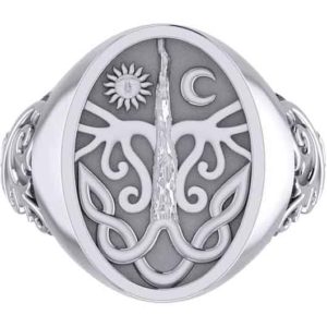 Sterling Silver Tree of Life Signet Ring