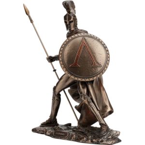 Leonidas Holding Spear and Shield Statue