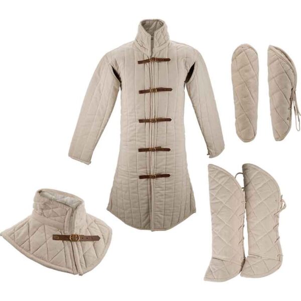 Medieval Arming Wear and Gambeson Set - Ecru