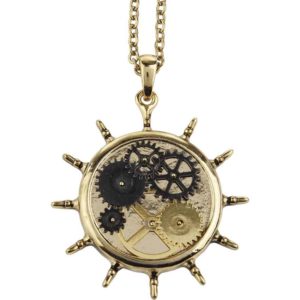 Kinetic Wheel Steampunk Necklace