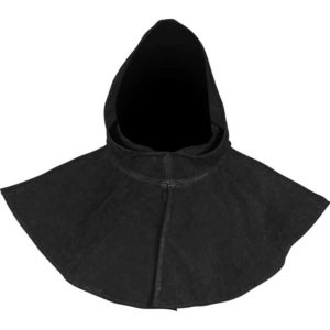 Black Medieval Suede Hood