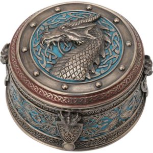 Green Celtic Dragon Trinket Box