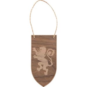 Heraldic Lion Banner Wooden Christmas Ornament