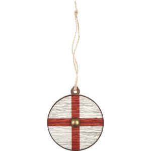 Crusader Cross Wooden Shield Christmas Ornament