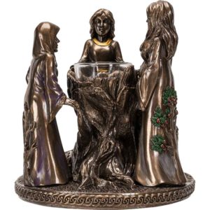 Triple Goddess with Stump Candle Holder