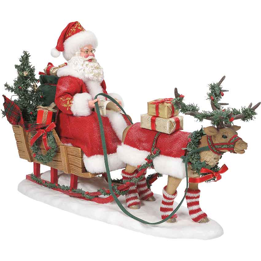 年末のプロモーション大特価！年末のプロモーション大特価！Christmas Decorations A Visit From Santa Claus  And His Bag Of Christmas Toys Holiday Decor Statue 室内装飾