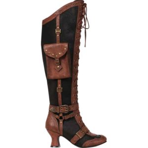 Womens Steampunk Boots with Pouch