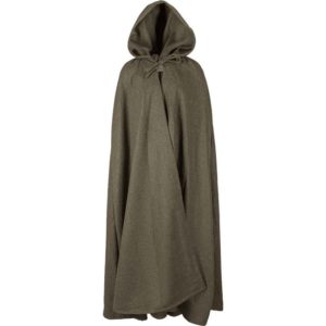 Medieval Cloak: Handmade Woolen Cape with Kinsale Hood. Available in: red  wool, black wool, ivory wool, green wool :: by medieval store ArmStreet