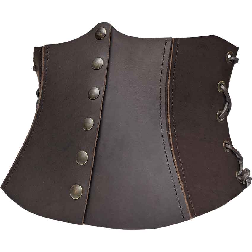 Brown Leather Corset, Medieval Corset Belt, Lace up Corset