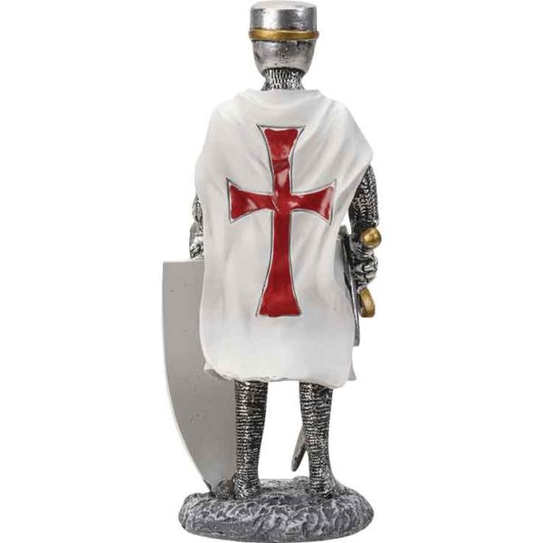 Templar Knight With Sword And Shield Statue