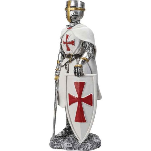 Templar Knight with Sword and Shield Statue