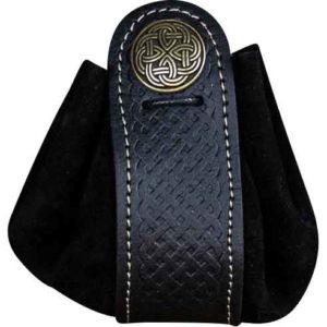 Large Wanderer Split Leather Pouch - Black