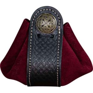 Large Wanderer Split Leather Pouch - Red