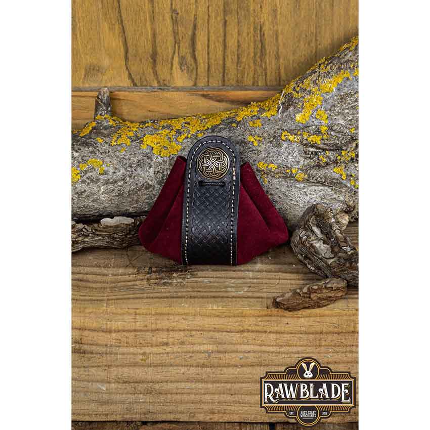 Large Wanderer Split Leather Pouch - Red