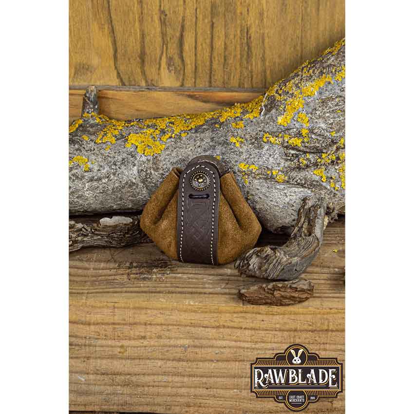 Small Wanderer Split Leather Pouch - Brown