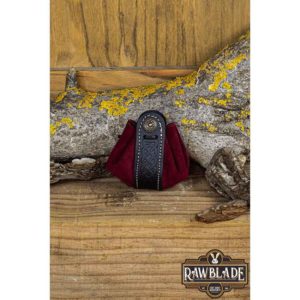 Small Wanderer Split Leather Pouch - Red