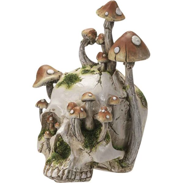 Spotted Cap Mushroom Skull Statue