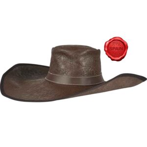 Alatriste Embossed Leather Hat - Brown