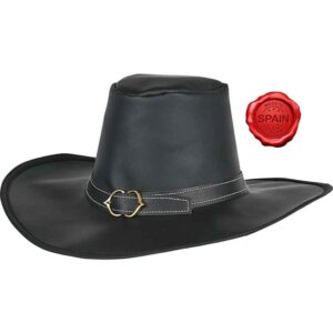 Leather Van Helsing Hat - Black