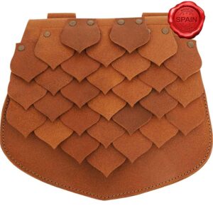 Leather Dragon Scale Belt Bag - Brown