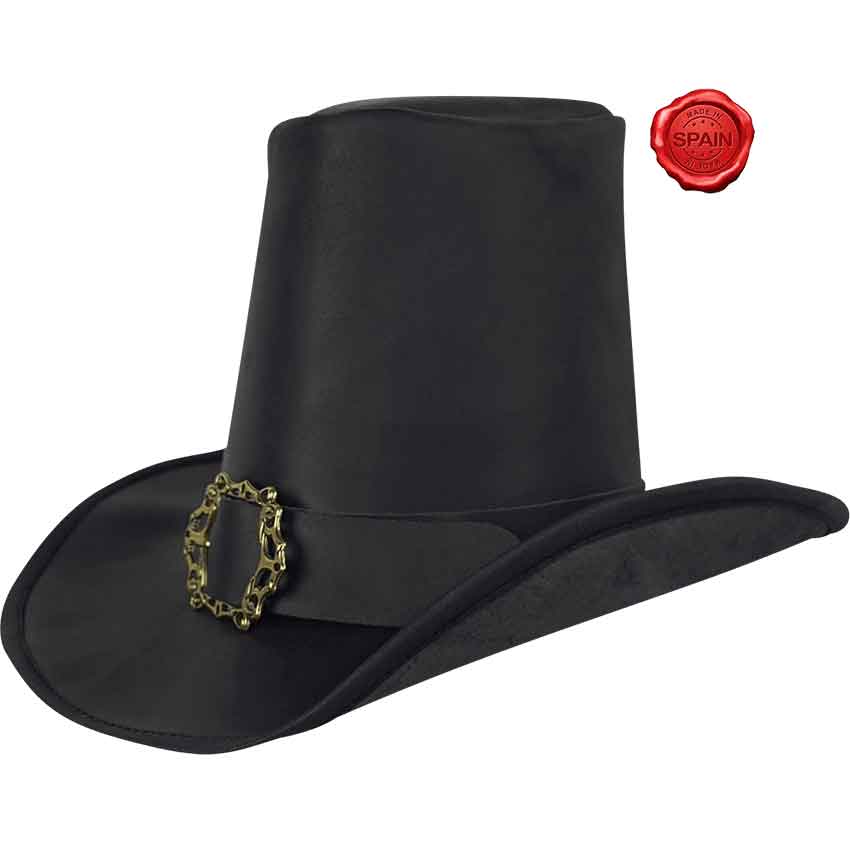 The Dark Witcher Leather Hat - Black