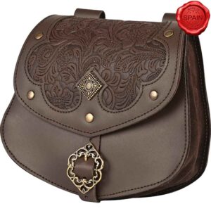 Medieval Fantasy Ranger Leather Belt Bag - Brown